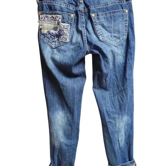 Grace In LA Skinny Jeans Patchwork Womens Size 26 - Picture 3 of 14